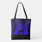 Desert Coyote Howling op maan Tote Bag (Achterkant)