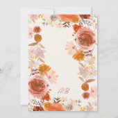 Desert Cream Terracotta Monogram Floral Lijst Kaart (Achterkant)