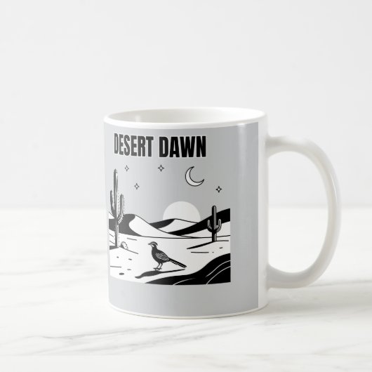 Desert Dawn Black and White Roadrunner Sketch Art Koffiemok (Rechts)