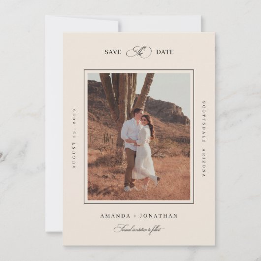 Desert Destination Wedding Nevada Utah Arizona Save The Date (Voorkant)