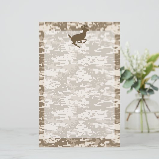 Desert Digital Camouflage Deer Camo Pattern Briefpapier (Staand voorkant)