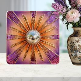 Desert Disco Sunburst Purple Retro Sunset & Mirror Tegeltje