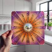 Desert Disco Sunburst Purple Retro Sunset & Mirror Tegeltje
