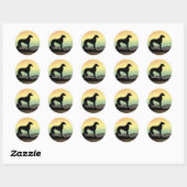 Desert Dog Saluki Ronde Sticker (Vel)