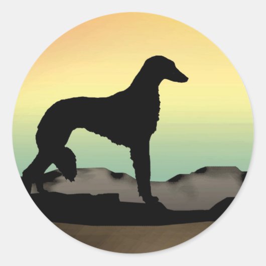 Desert Dog Saluki Ronde Sticker (Voorkant)