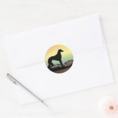 Desert Dog Saluki Ronde Sticker (Envelop)