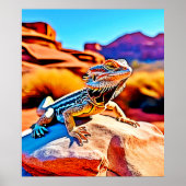 Desert Dragon Lizard Design Poster (Voorkant)
