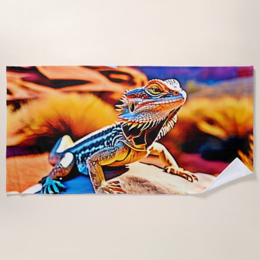 Desert Dragon Lizard Design Strandlaken (Voorkant)