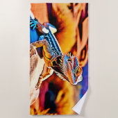 Desert Dragon Lizard Design Strandlaken (Voorkant)