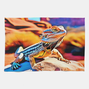 Desert Dragon Lizard Design Theedoek