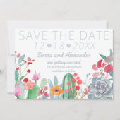 Desert Dream | Boho Cactus Wildflower Wedding Save The Date (Voorkant)