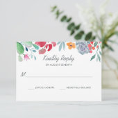 Desert Dream | Boho Waterverf Floral Wedding RSVP Kaartje (Staand voorkant)