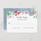 Desert Dream | Boho Waterverf Floral Wedding RSVP Kaartje (Voorkant / Achterkant)