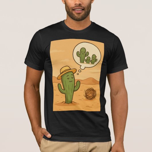 Desert Dreamer – The Hopeful Cactus Family Vision T-shirt (Voorkant)