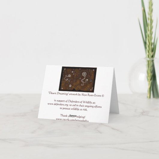 Desert Dreaming Aboriginal Art Note Kaart (Achterkant)