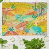 Desert Dreams Garden Waterverf New Mexico Theedoek (Gevouwen)