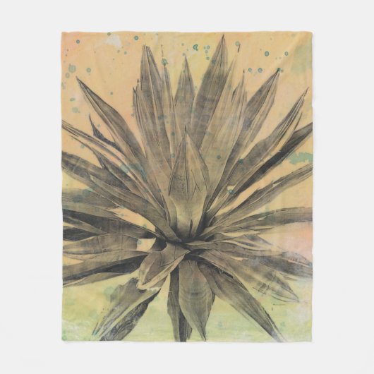 Desert Dreams | Groen Plant Fleece Deken (Voorkant)