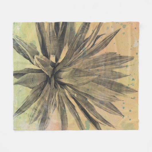 Desert Dreams | Groen Plant Fleece Deken (Voorkant (Horizontaal))