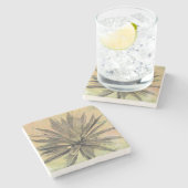 Desert Dreams | Groen Plant Stenen Onderzetter (Zijkant)