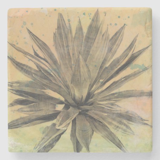 Desert Dreams | Groen Plant Stenen Onderzetter (Voorkant)