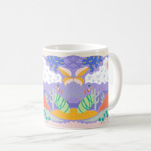 Desert Dreamscape Abstracte Mok – Levendig (Voorkant rechts)