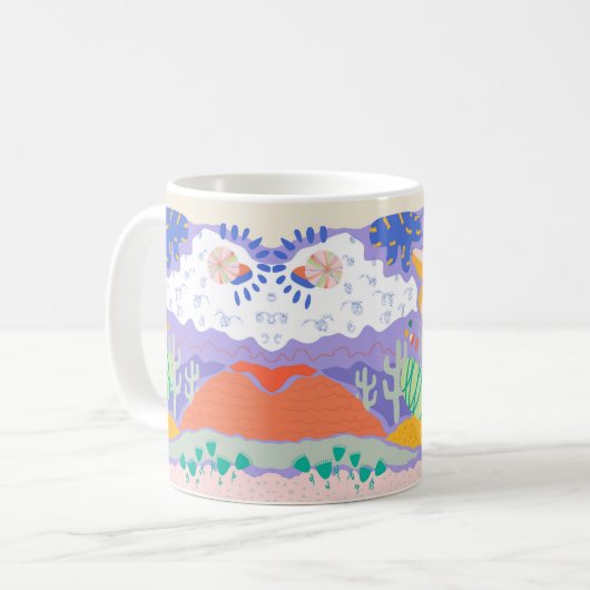 Desert Dreamscape Abstracte Mok – Levendig (Voorkant links)