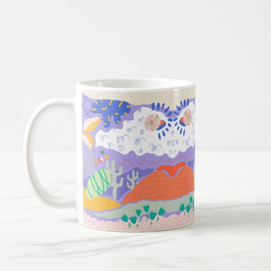 Desert Dreamscape Abstracte Mok – Levendig (Links)