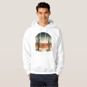 Desert Dreamscape – Boho Nightfall Illustration Hoodie (Voorkant volledig)