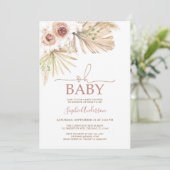 Desert Dried Palms Pampas Grass Boho Baby shower Kaart (Staand voorkant)