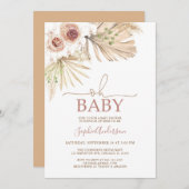 Desert Dried Palms Pampas Grass Boho Baby shower Kaart (Voorkant / Achterkant)