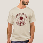 Desert Drifter Retro Cactus Sunset Western Land T-shirt (Voorkant)