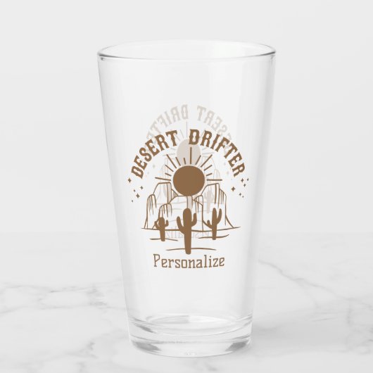 Desert Drifter Southwest Cactus - Gepersonaliseerd Glas (Achterkant)
