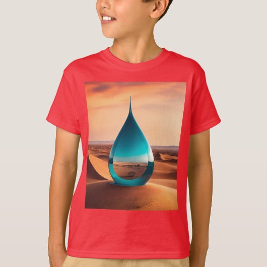 Desert Drop Red T-Shirt - Hoop temidden van het za (Voorkant)