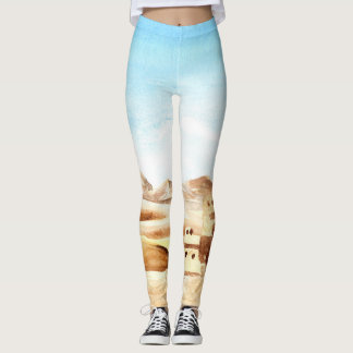Desert Dunes African City Waterverf Leggings
