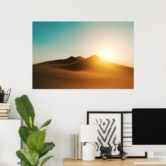 Desert Dunes Sunset Mood Art Poster (Thuiskantoor)