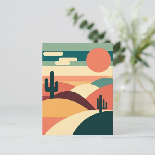 Desert Dusk Abstract Briefkaart (Staand voorkant)