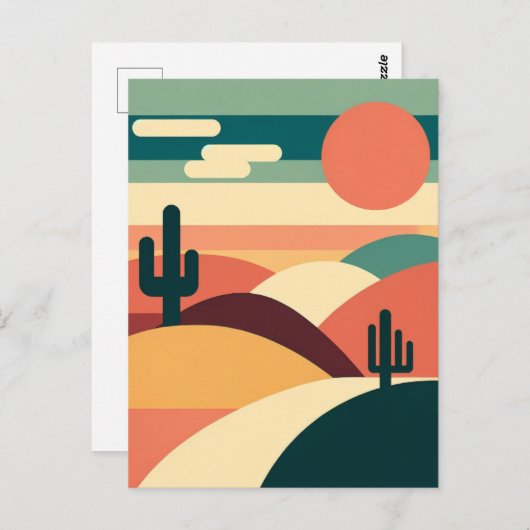 Desert Dusk Abstract Briefkaart (Voorkant / Achterkant)