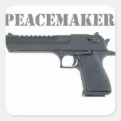 "desert eagle peacemaker" vierkante sticker (Voorkant)