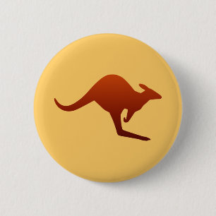 Desert Earth Tone Kangaroo Silhouette Ronde Button 5,7 Cm