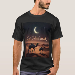 Desert Eid Mubarak Night Design Mannen Tshirt