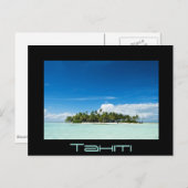 Desert-eiland in het zwarte Tahiti-briefkaart van Briefkaart (Voorkant / Achterkant)