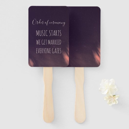 Desert elopement boho grappig hemelse huwelijk handwaaier (Voorkant en achterkant)