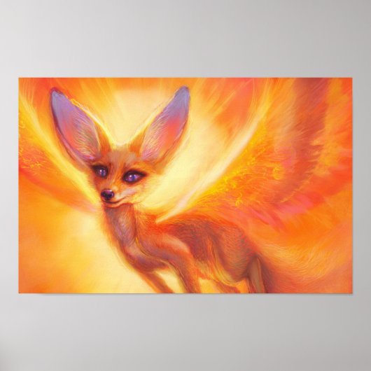 Desert Ember – Radiant Fox Art Poster (Voorkant)