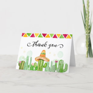 Desert Fiesta Cactus Taco 'Over een Baby shower Bedankkaart