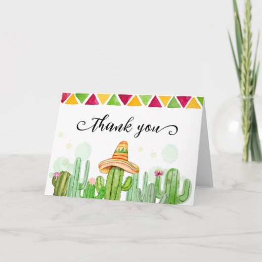 Desert Fiesta Cactus Taco 'Over een Baby shower Bedankkaart (Voorkant)