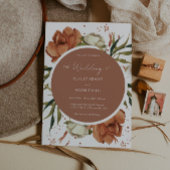 Desert Floral Bohemian Rust Wedding Uitnodiging
