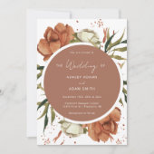 Desert Floral Bohemian Rust Wedding Uitnodiging (Voorkant)