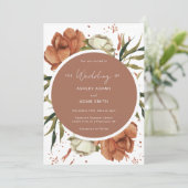 Desert Floral Bohemian Rust Wedding Uitnodiging (Staand voorkant)