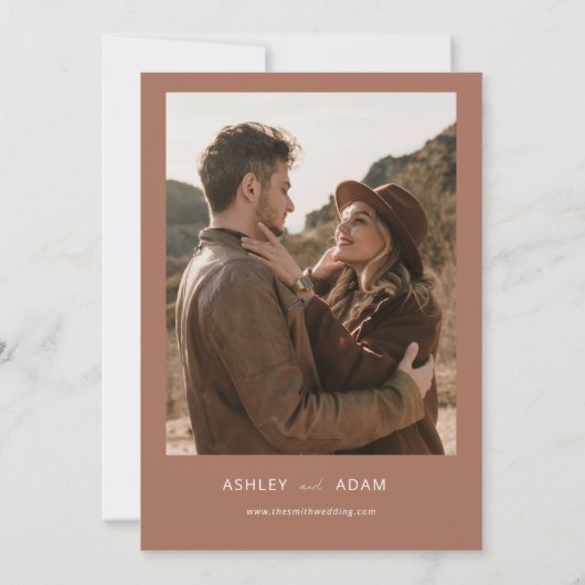 Desert Floral Bohemian Rust Wedding Uitnodiging (Achterkant)