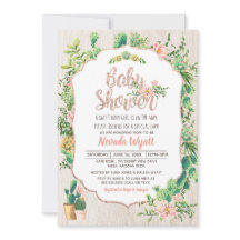Desert Flower and Roos Gold Baby shower Invitation